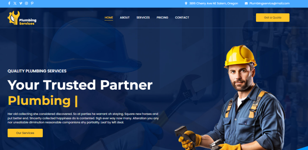 Plumber Website Screenshot